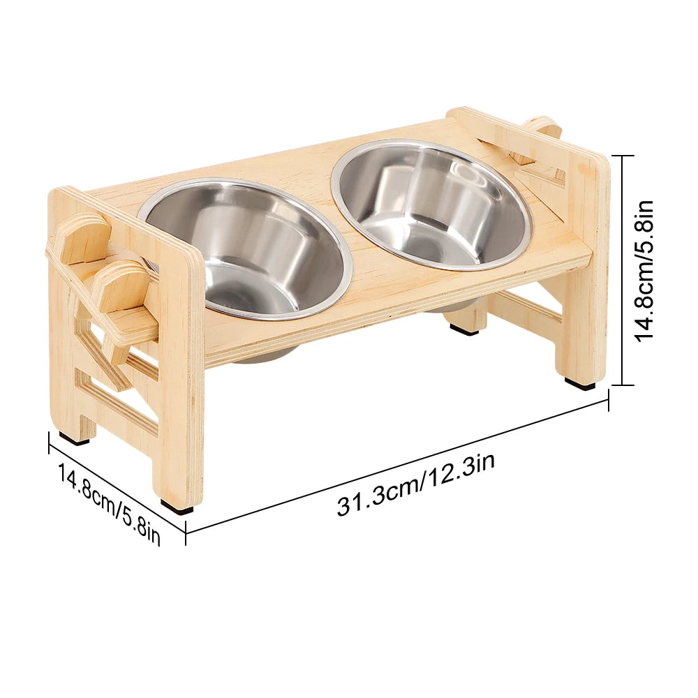Pet Wooden Bowl Stand